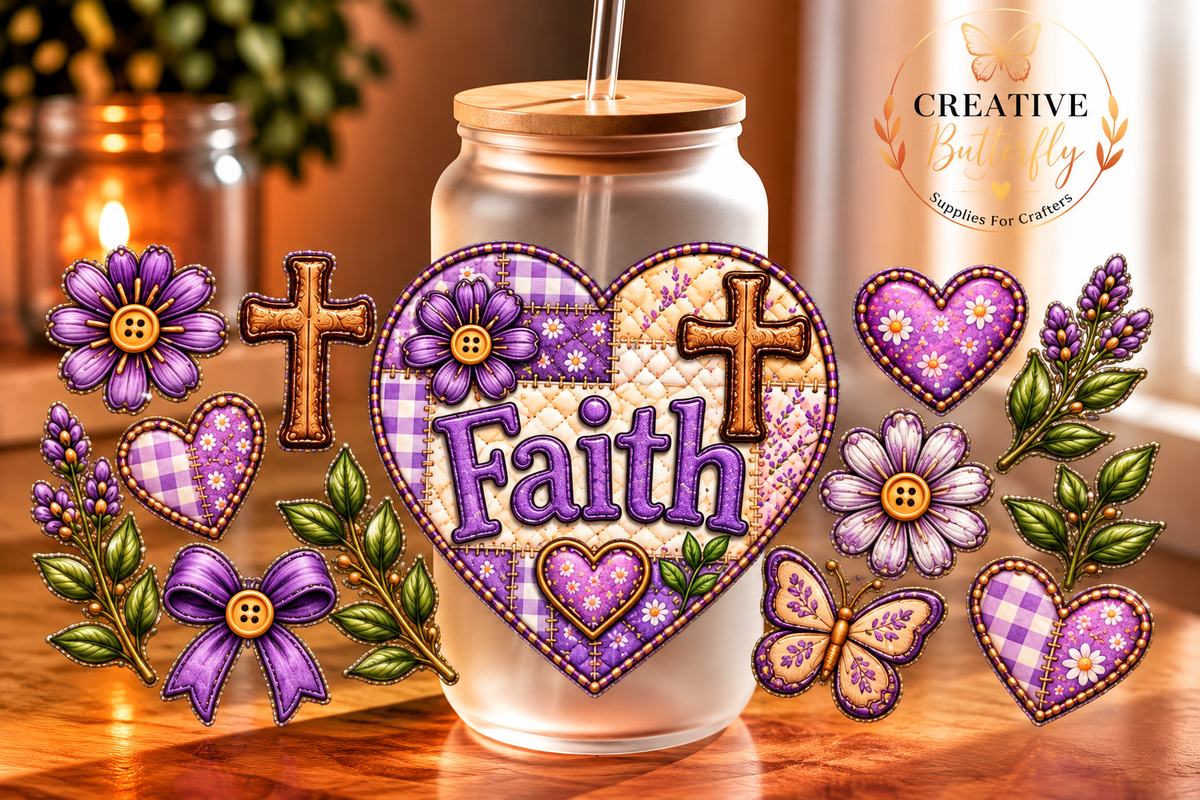 072W - Purple Faith Heart