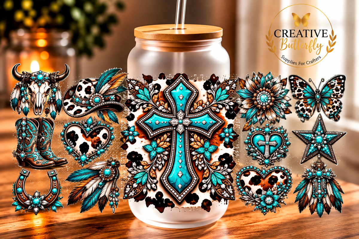 073W - Teal Cross
