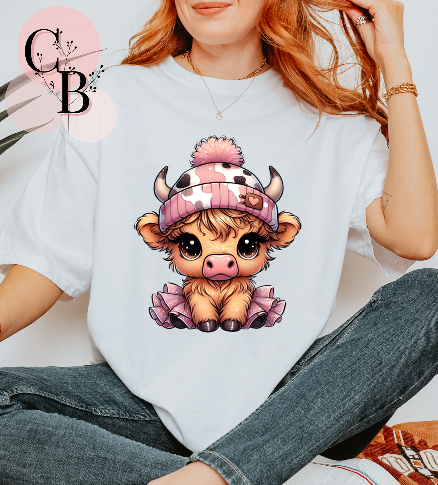 Pink Beanie Cow - Creative Butterfly