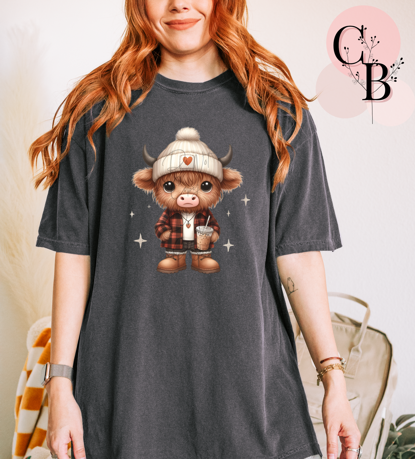Plaid Coffee Cow - Creative Butterfly