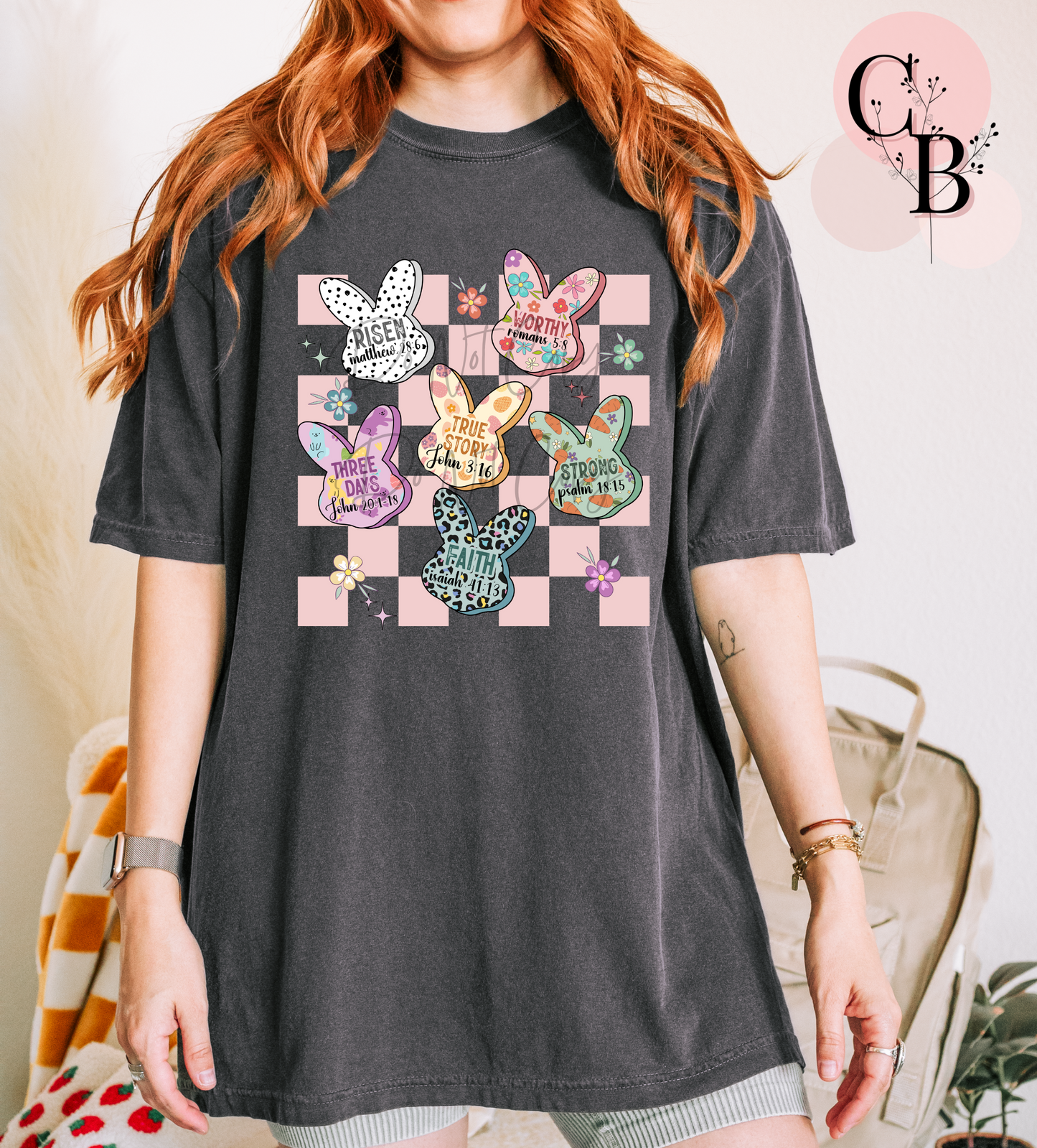 Pink Checker Bunnies - Creative Butterfly
