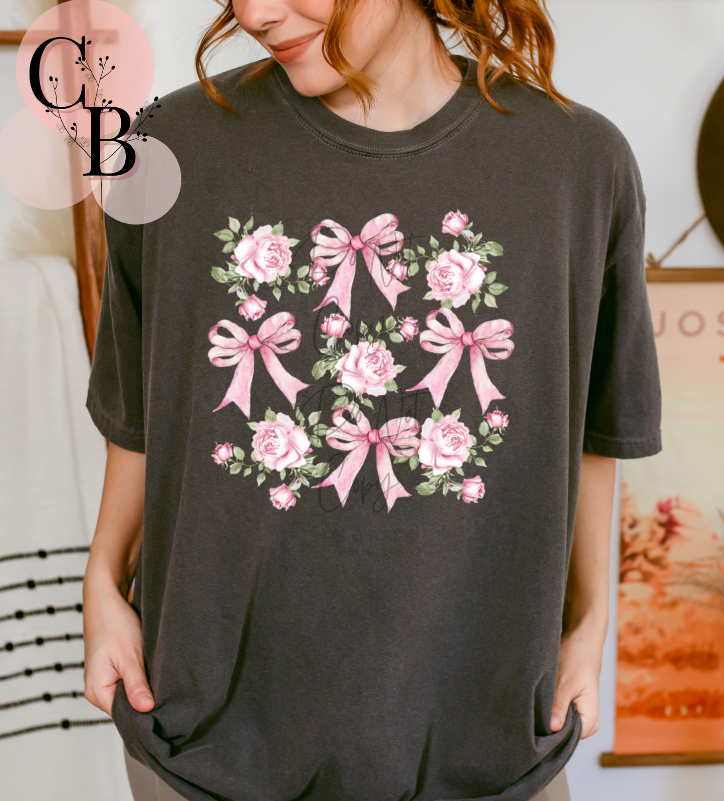 Pink Rose & Bow Coquette - Creative Butterfly