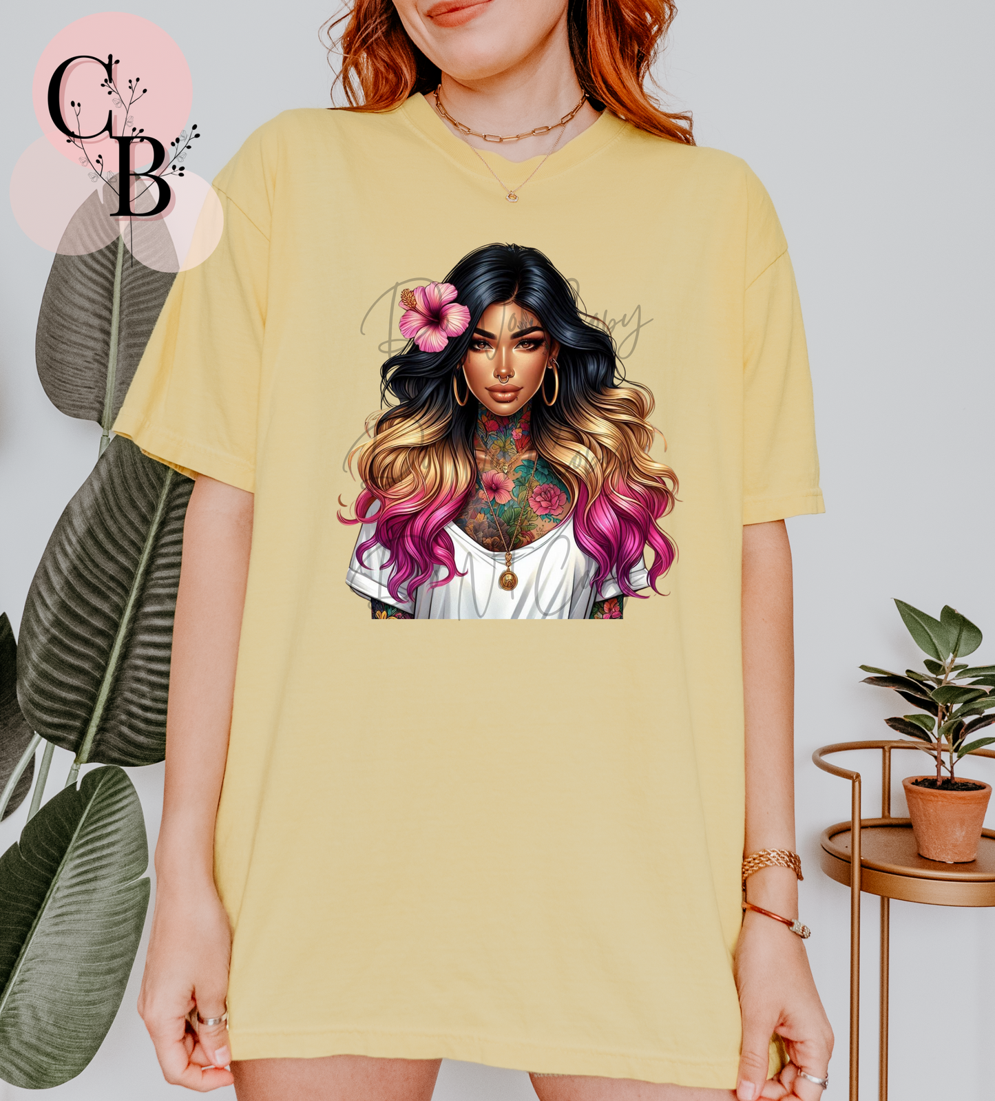 Colorful Hair Girl - Creative Butterfly