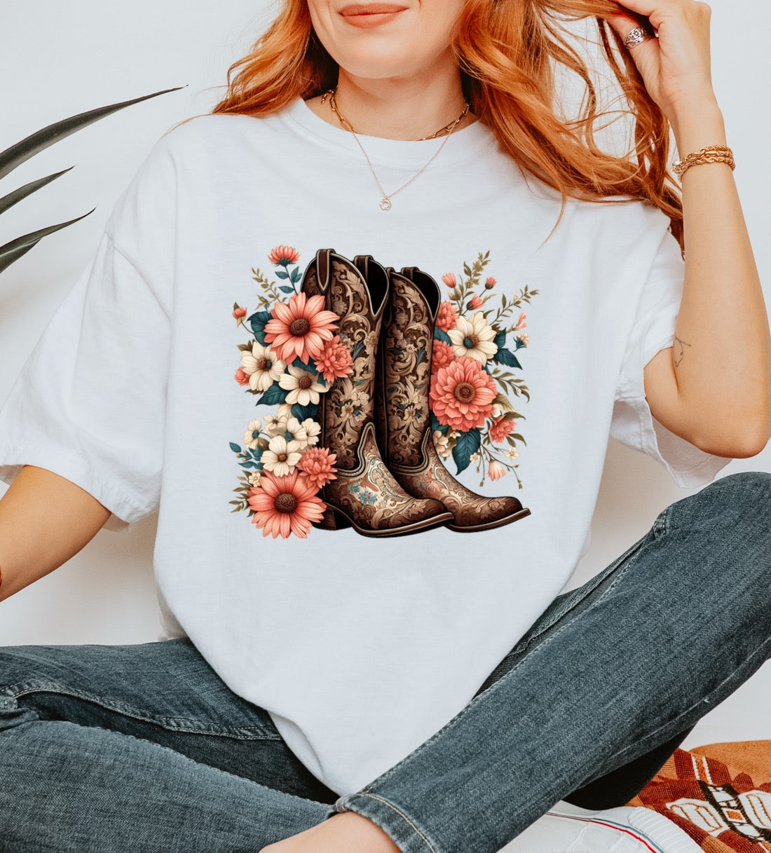 Floral Cowgirl Boots - Creative Butterfly