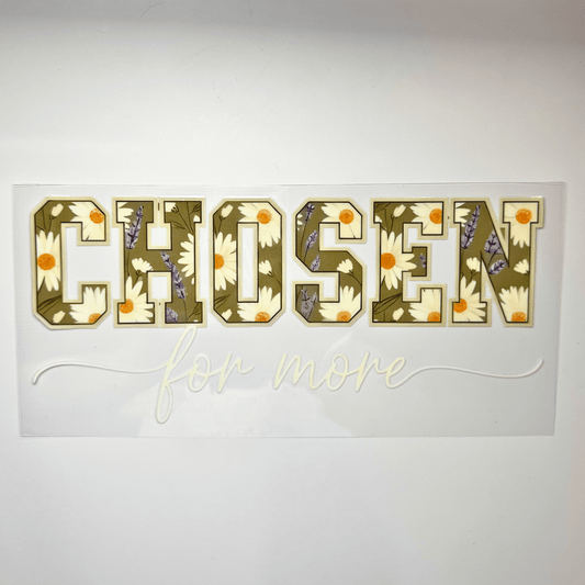 Creative Butterfly Chosen For More inspirational quote art print featuring elegant typography on a white background.
