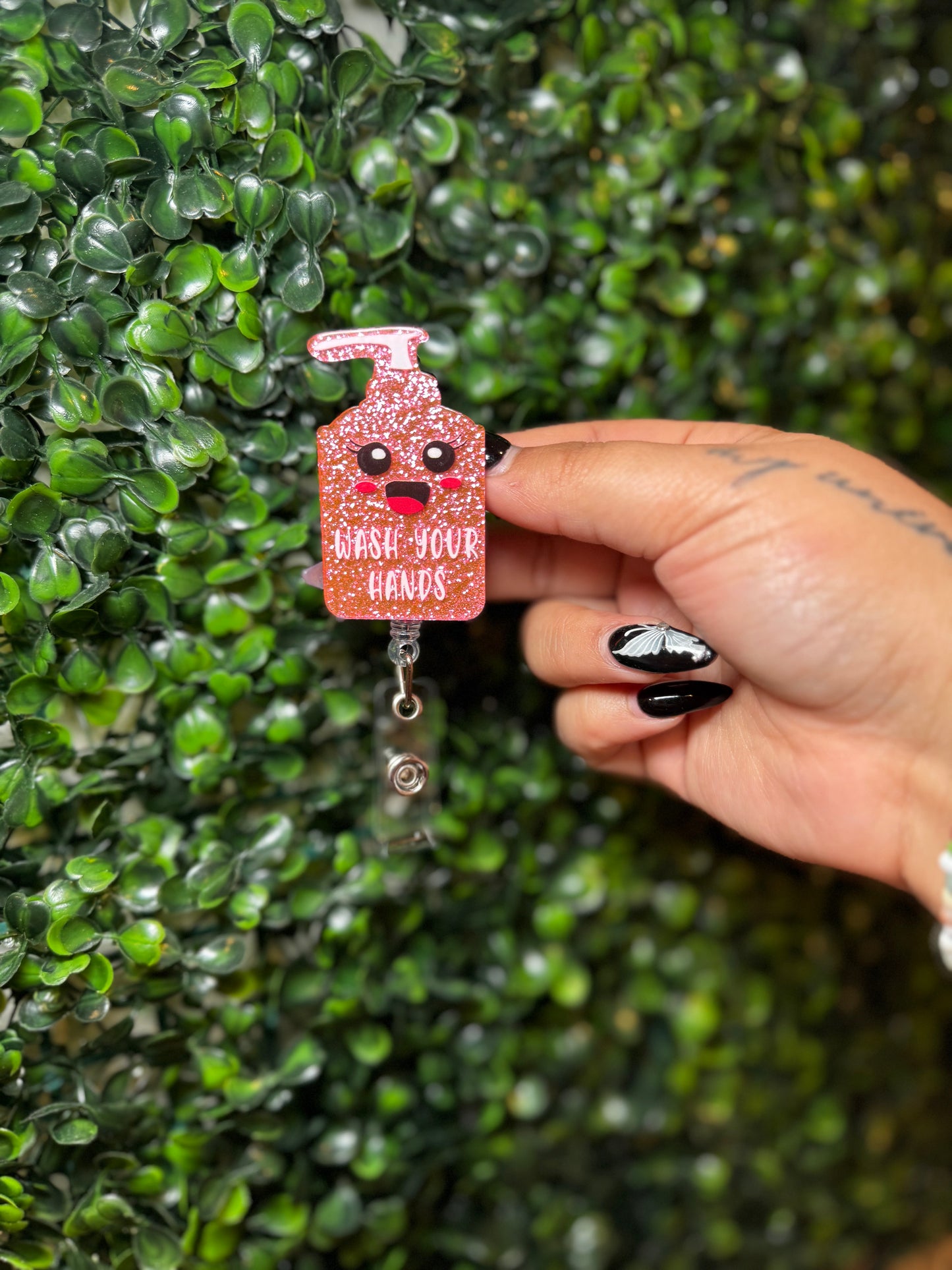 Hand Wash Badge Reel - Creative Butterfly