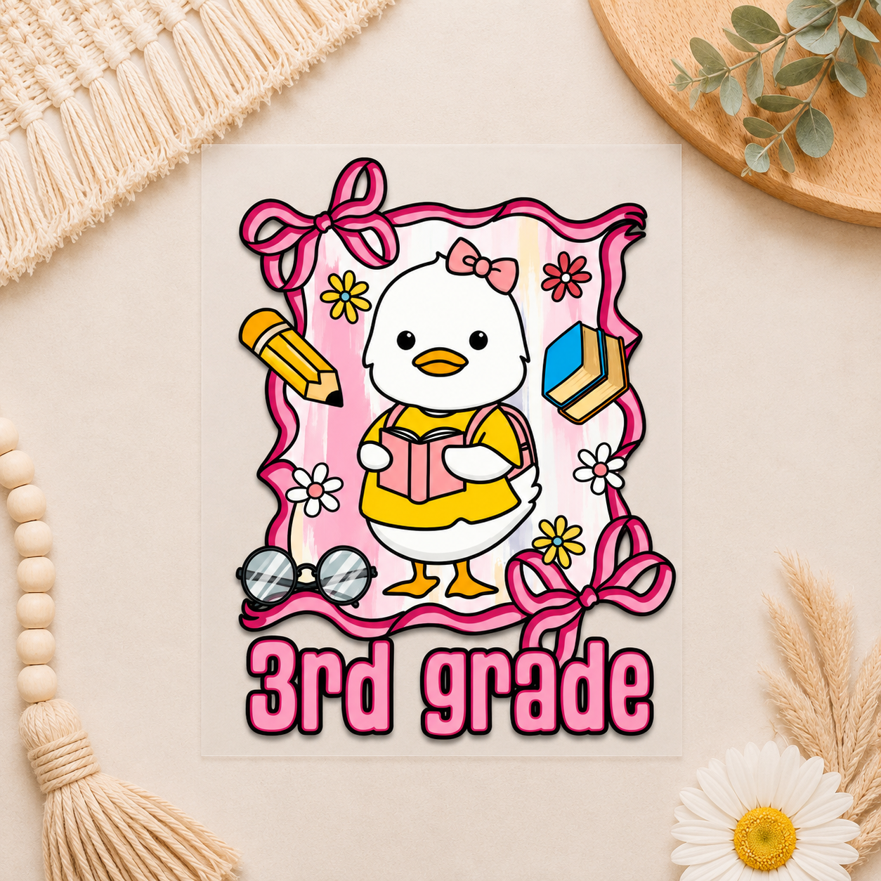 Pink Duck School Grade Kids DTF Transfers
