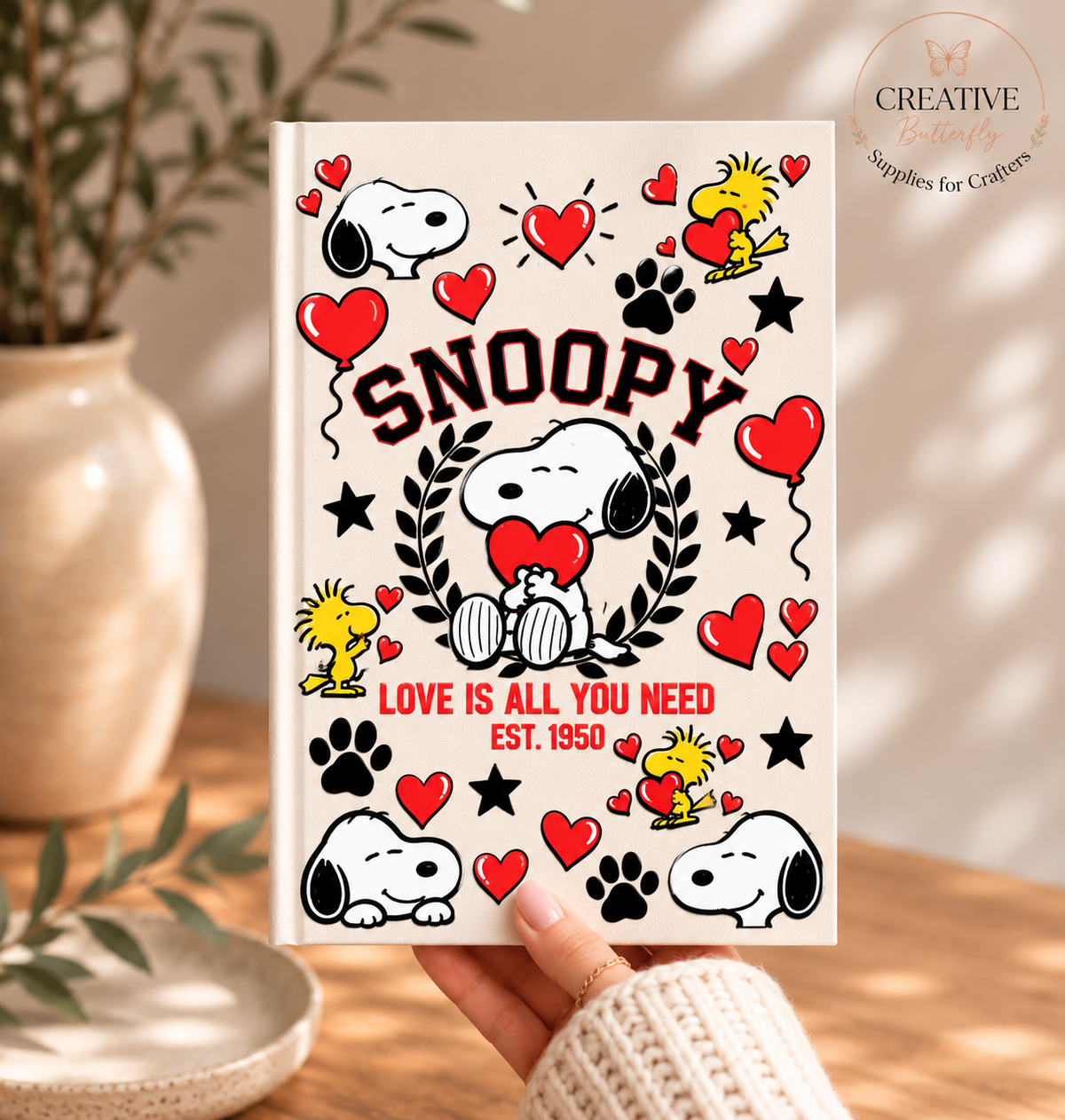 A5: White Dog with Red Heart