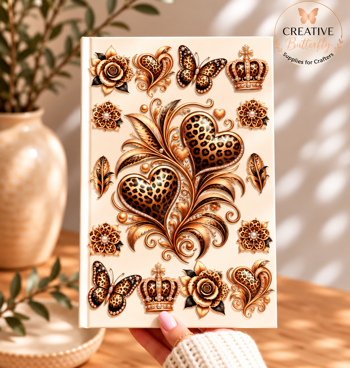 A5: Cheetah Heart with Feather