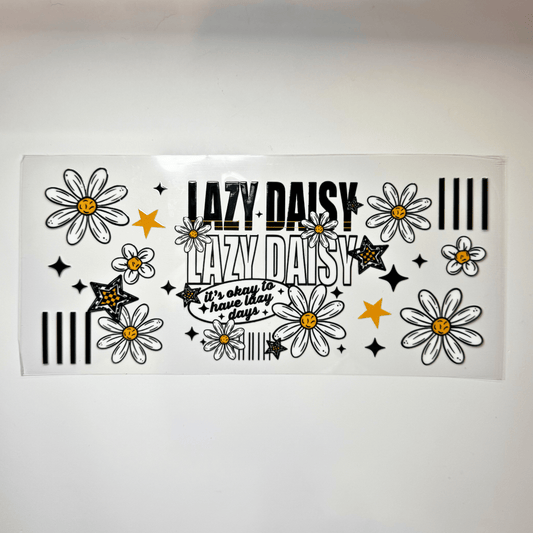 Creative Butterfly Lazy Daisy fabric with colorful floral pattern on a white background.
