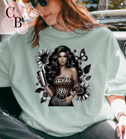 Leopard Sunflower Girl