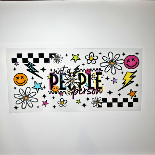 Creative Butterfly Not A People Person T-shirt featuring a minimalistic design with text on a casual fabric background.