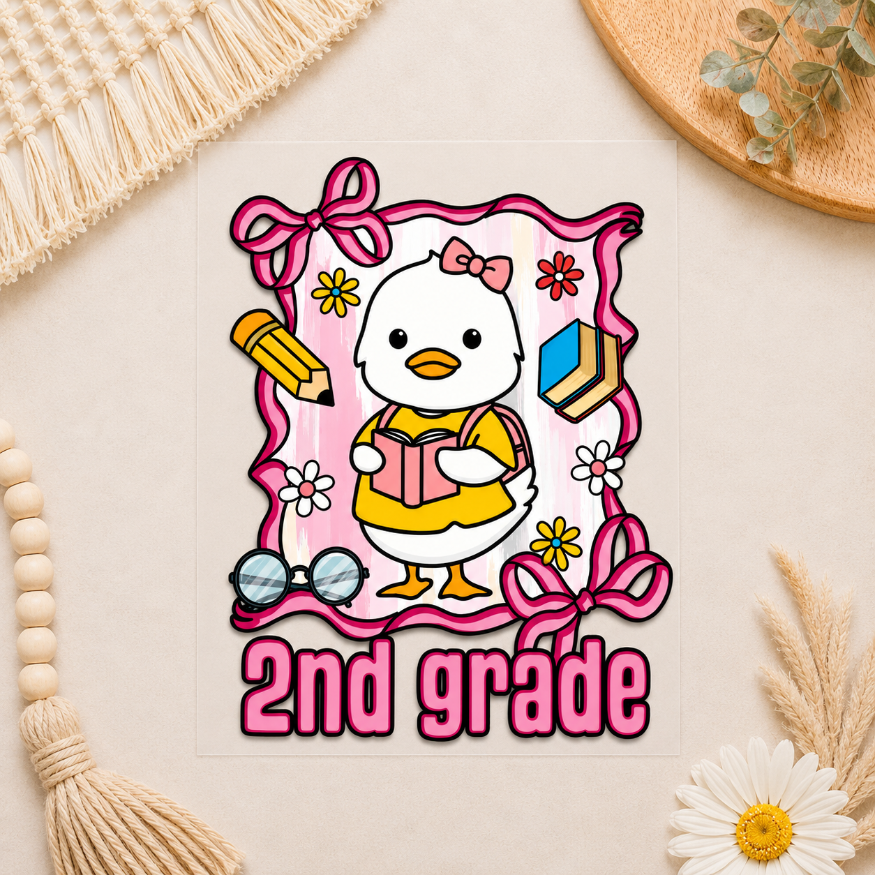 Pink Duck School Grade Kids DTF Transfers