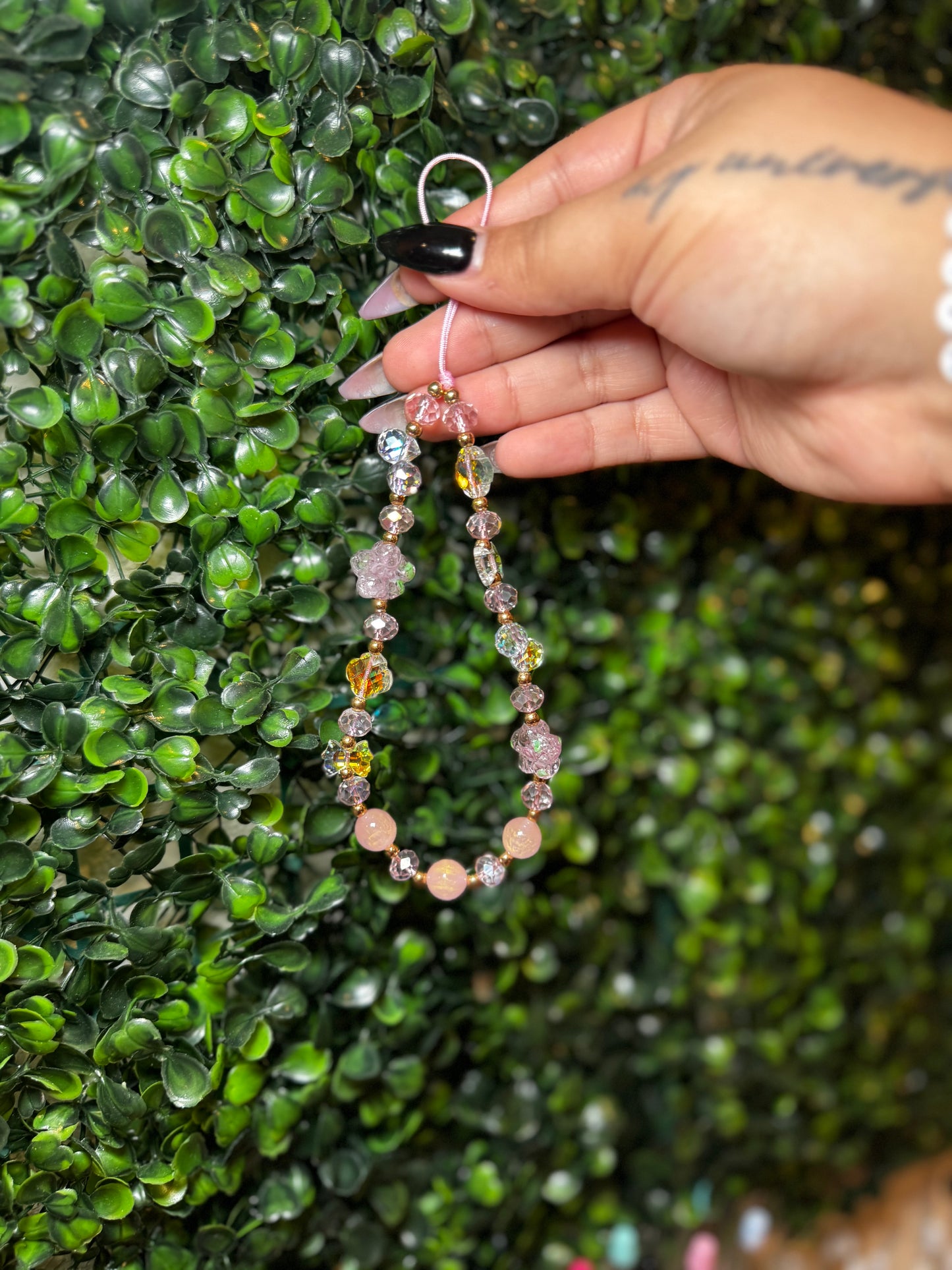 Pink Shimmer Phone Wristlet - Creative Butterfly