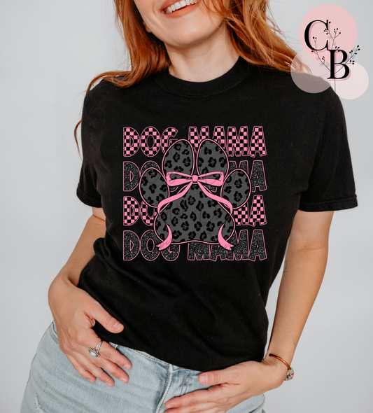 Dog Mama Pink Checker