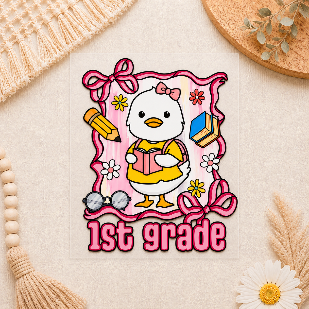 Pink Duck School Grade Kids DTF Transfers
