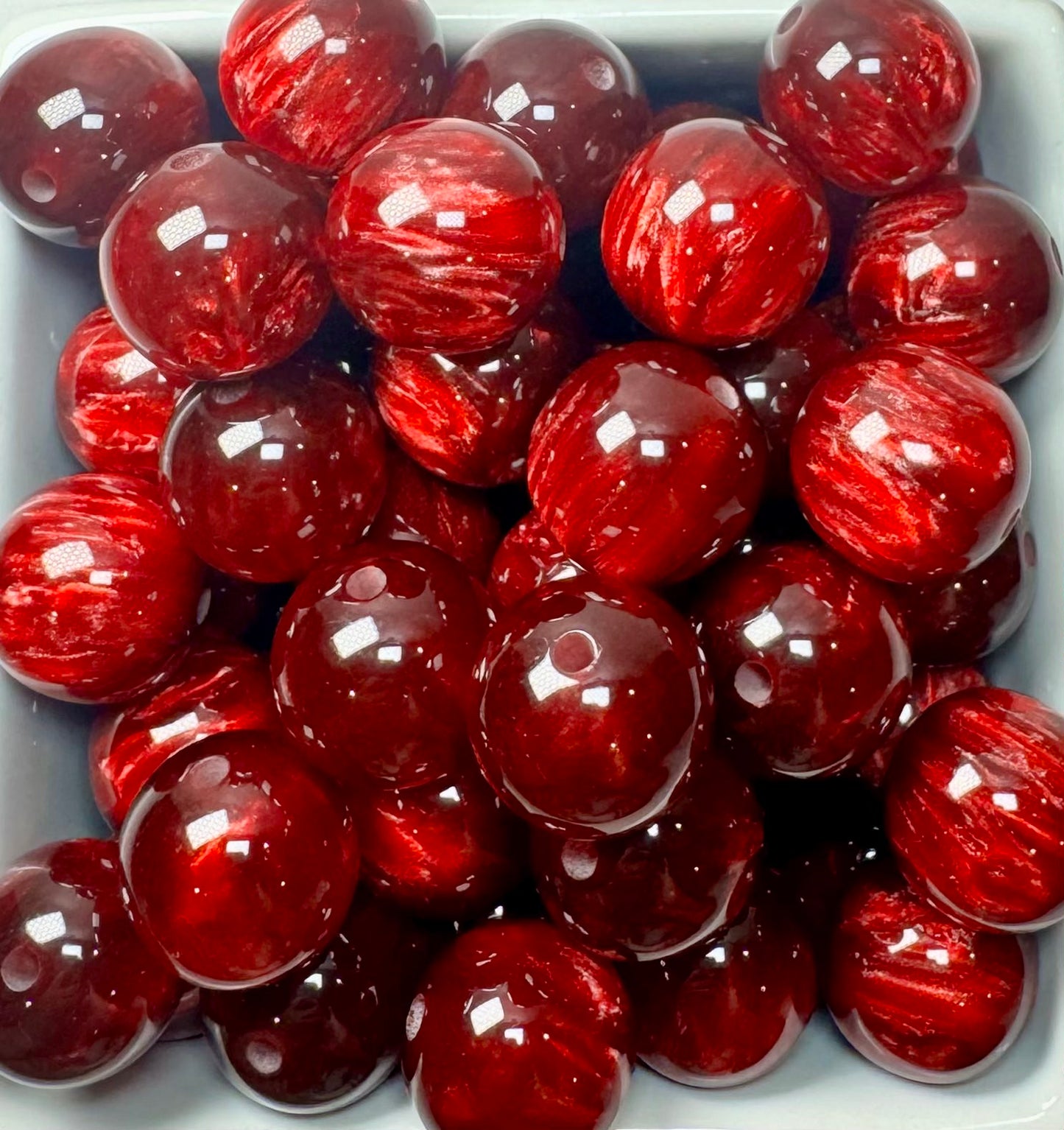 Crimson Swirl Beads