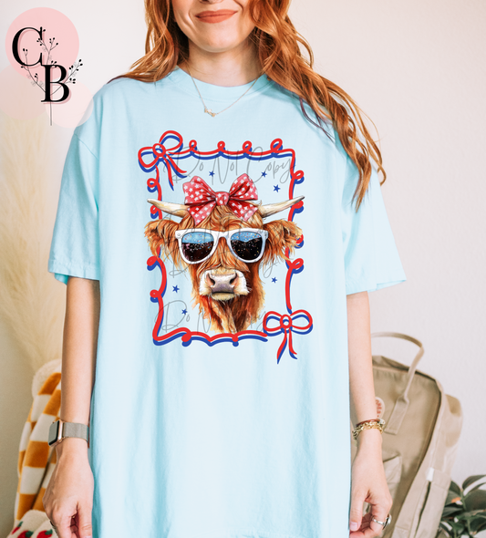 Fourth of July Highland Cow