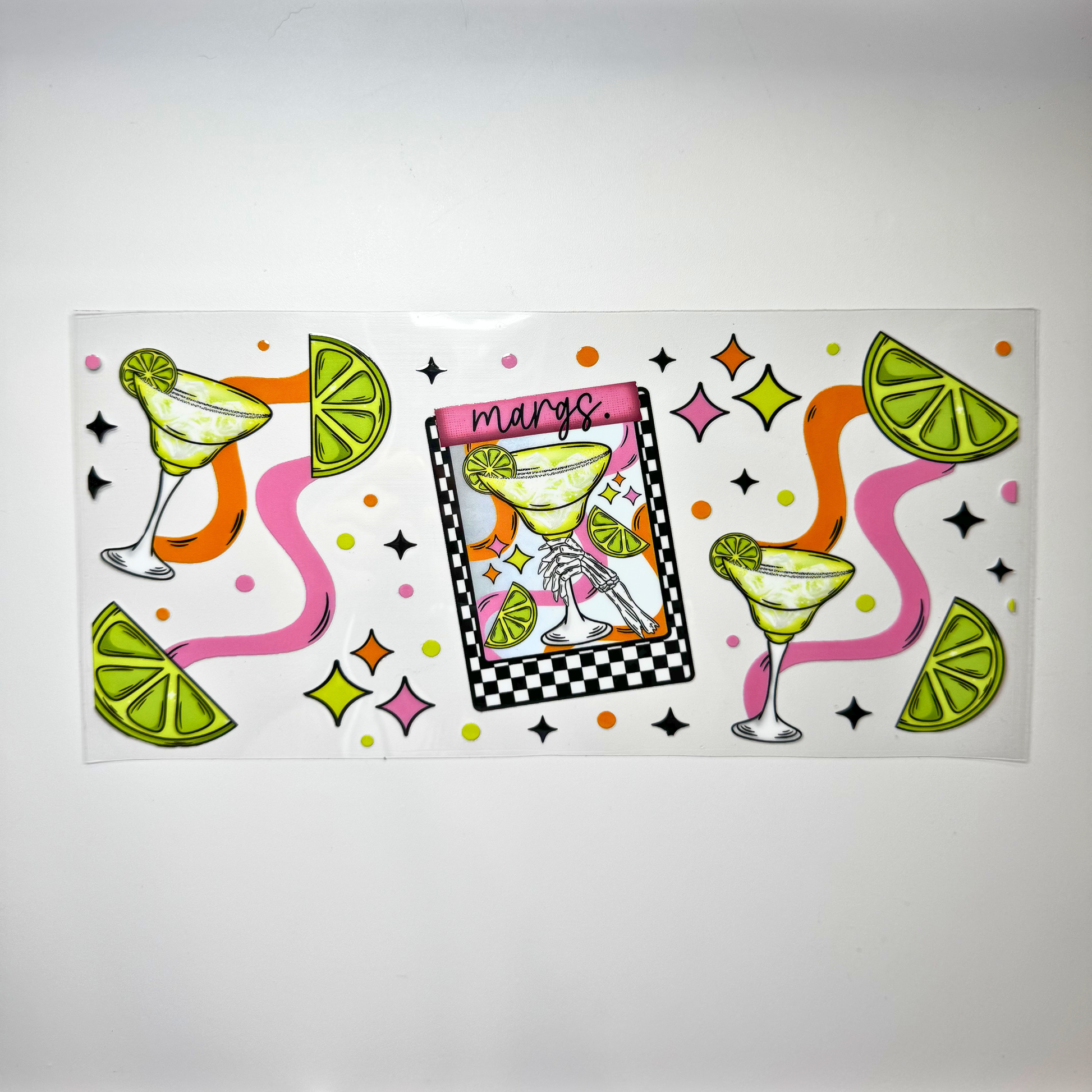 Creative Butterfly Margs art piece featuring colorful, abstract butterfly design on a vibrant background.