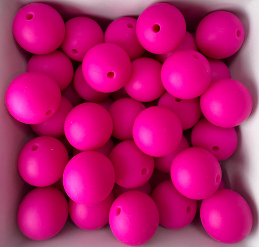 Hot Pink Pop – 16mm Silicone Beads