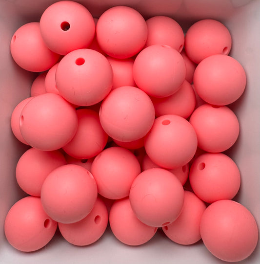 Coral Glow – 16mm Silicone Beads