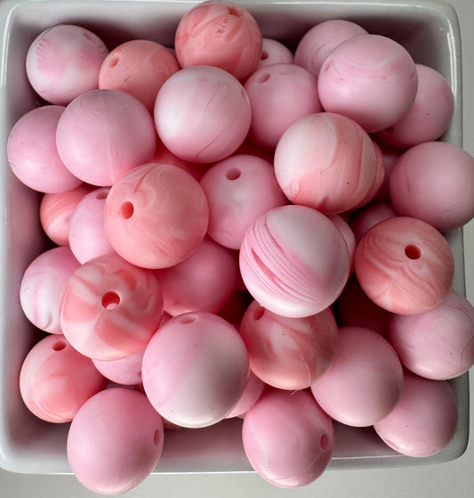 Strawberry Swirl – 16mm Silicone Bead