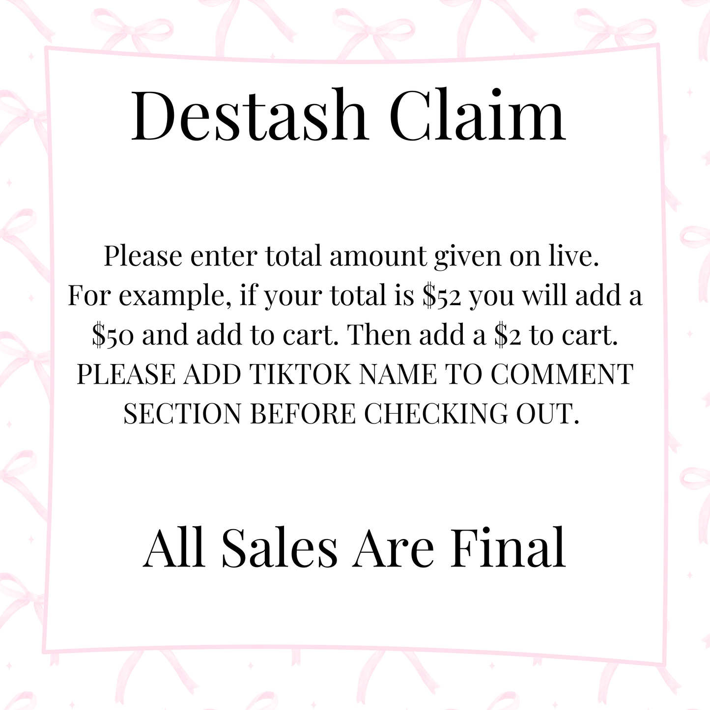 Tik Tok Destash Claim