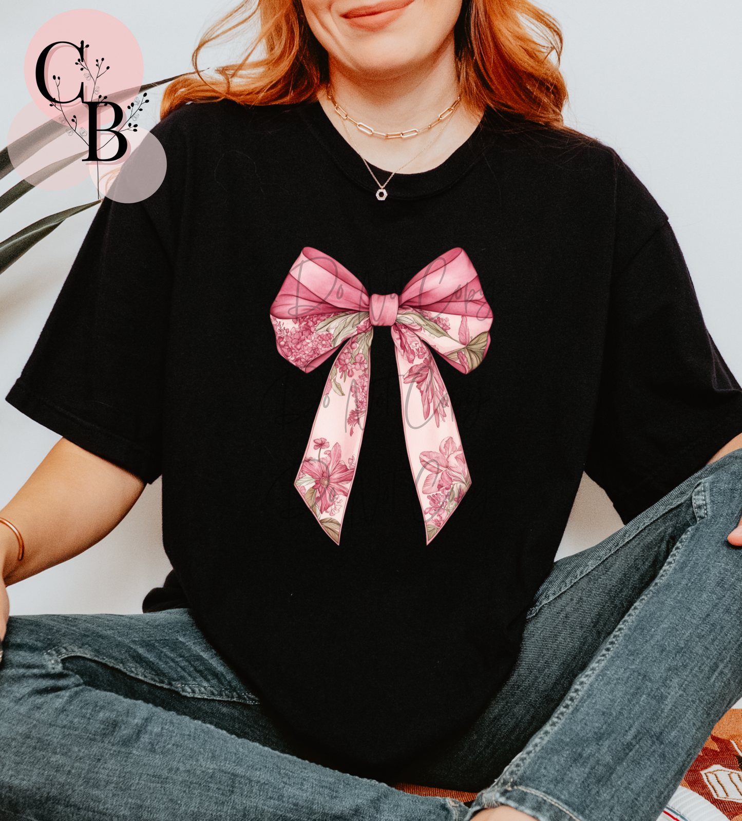 Pink Floral Bow