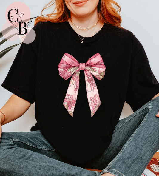 Pink Floral Bow