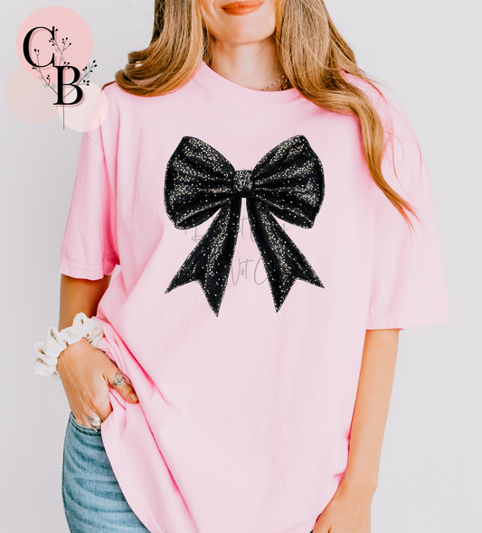 Black Sparkle Bow