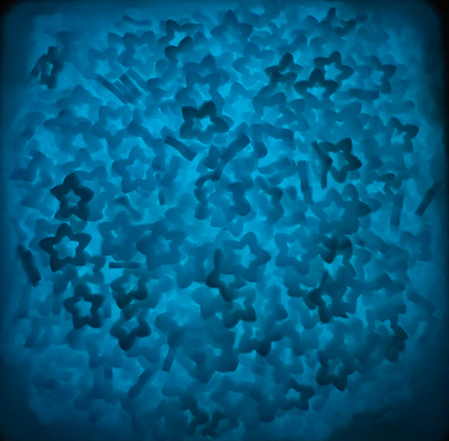 Luminous Aqua Stars Polymer Clay Pieces