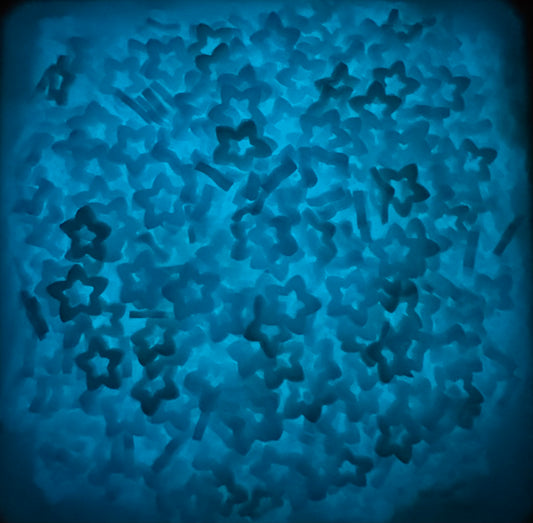 Luminous Aqua Stars Polymer Clay Pieces