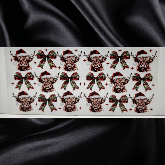 Plaid Highland Cow Christmas